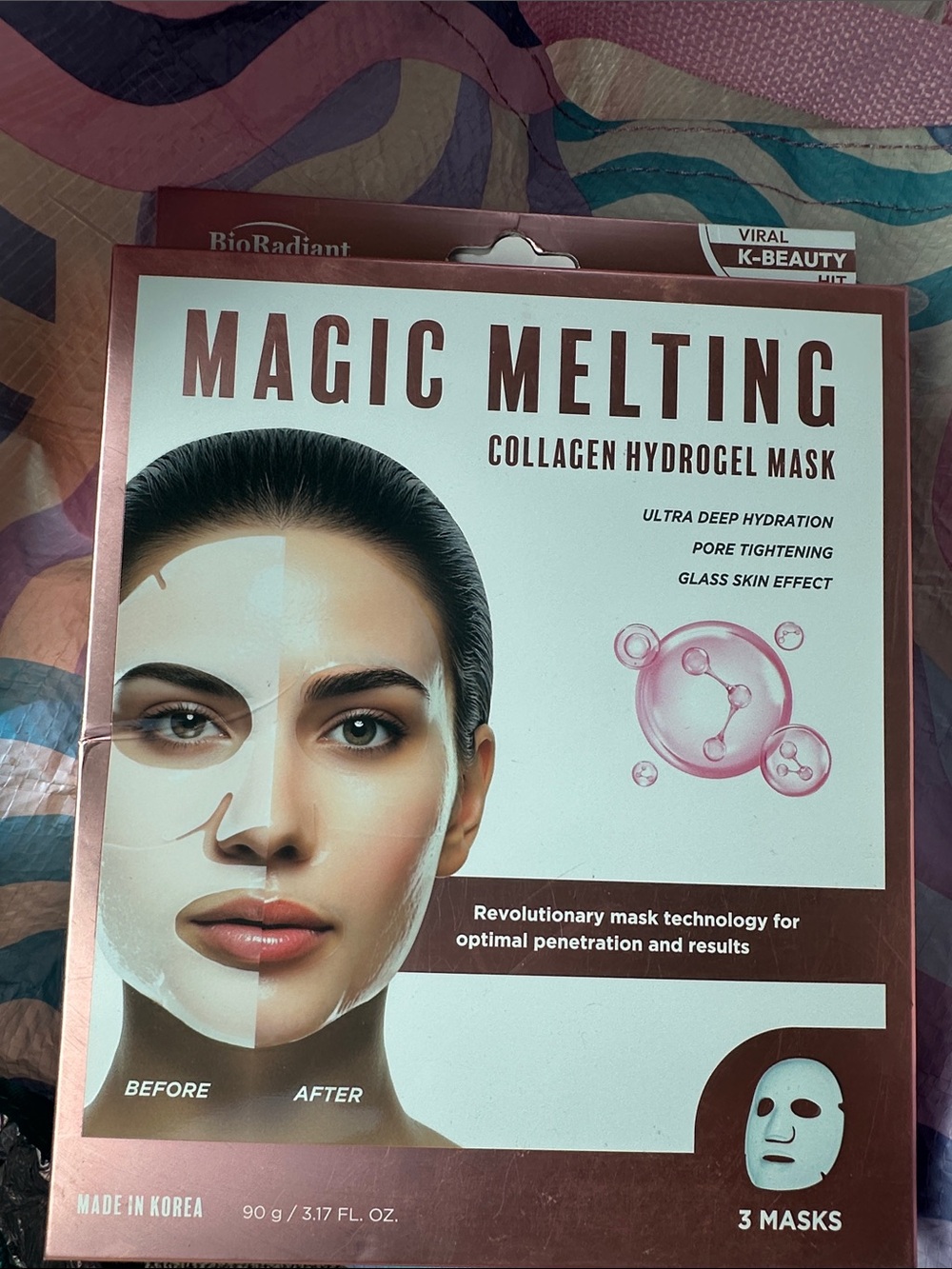 Magic Melting Collagen Hydrogel Mask - Rose Gold & White 3 count glass skin